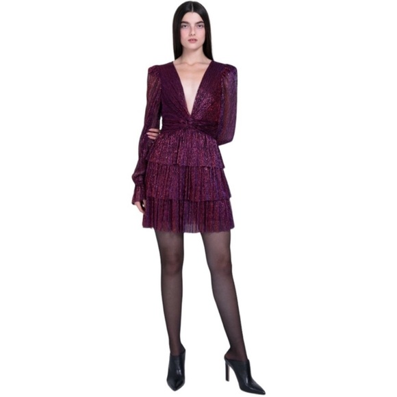 Sabina Musayev Felicie Dress in Deep Purple - Picture 1 of 7